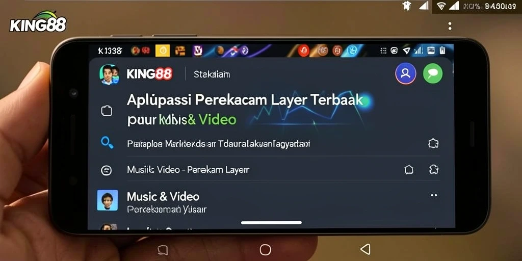 Tampilan antarmuka KING88 saat merekam layar dengan fitur lengkap.