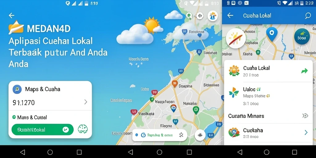 Tampilan antarmuka aplikasi MEDAN4D yang menampilkan informasi cuaca lokal.