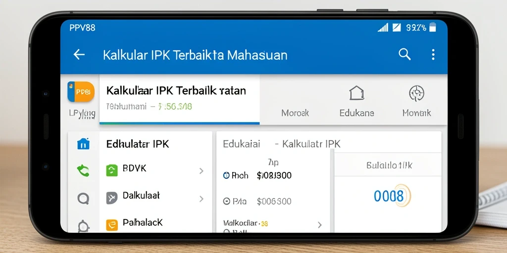 Screenshot PPV88 menampilkan antarmuka Kalkulator IPK yang intuitif.