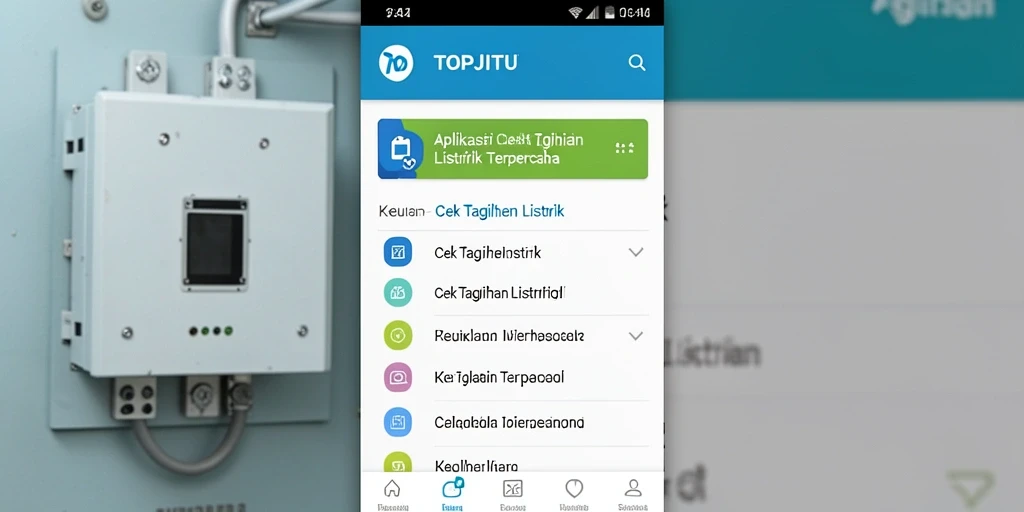 Antarmuka aplikasi TOPJITU untuk cek tagihan listrik yang sederhana dan informatif.