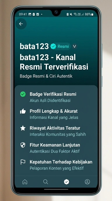 Tampilan kanal resmi bata123